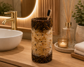Porta Escovas De Dente De Pedra Banheiro E Lavabo Cor Citrino com Marrom