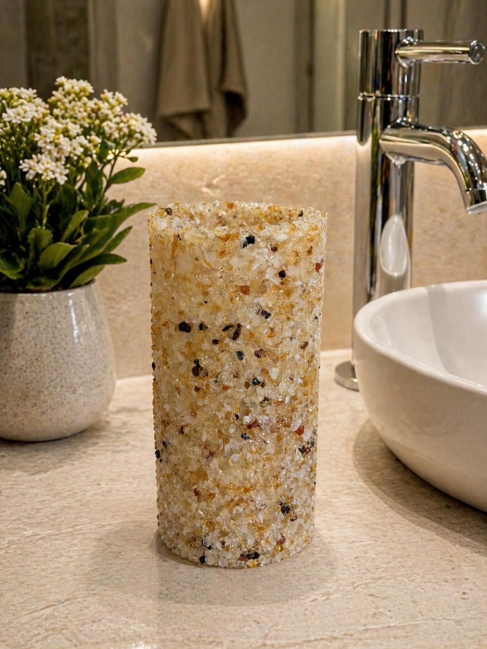 Porta Escovas De Dente De Pedra Banheiro E Lavabo Cor Citrino