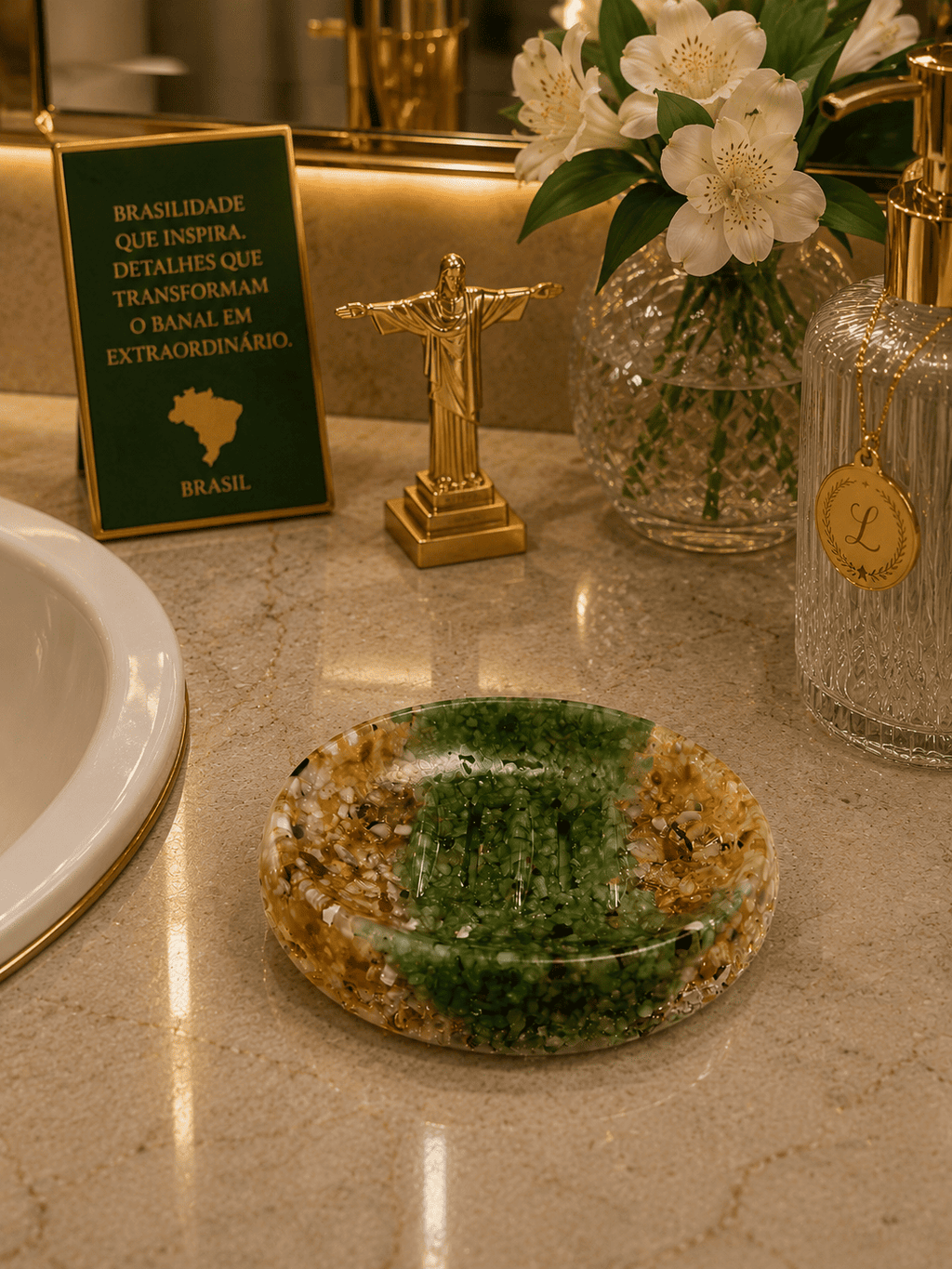 Porta Sabonete Saboneteira Luxo Lavabo Edição Copa