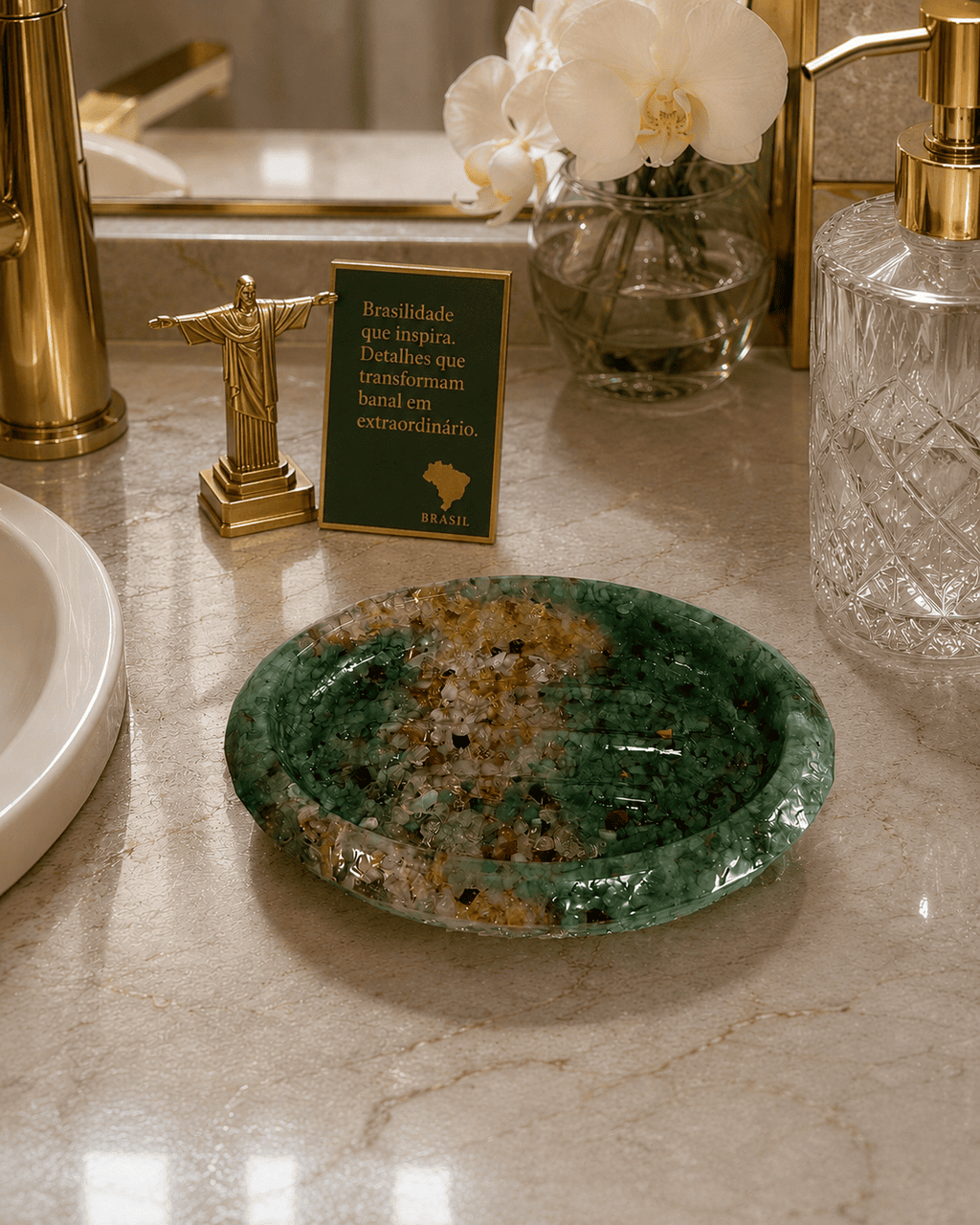 Porta Sabonete Oval Saboneteira Luxo Lavabo Edição Copa