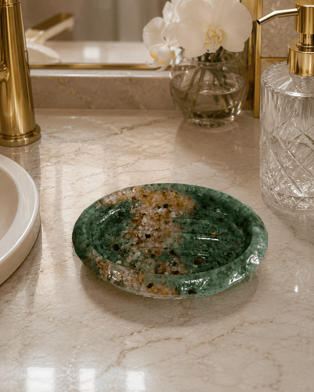 Porta Sabonete Oval Saboneteira Luxo Lavabo Edição Copa