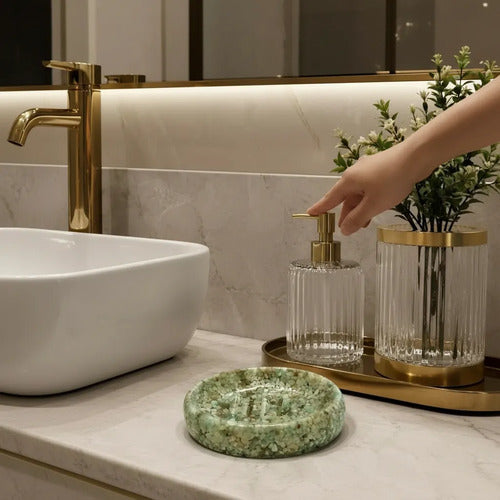 Porta Sabonete Saboneteira Luxo Lavabo Linha Premium Verde Tifany